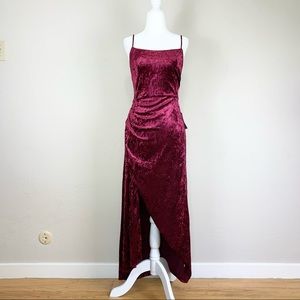 NEW Saylor Cydney Crushed Velvet Midi Dress Size Large